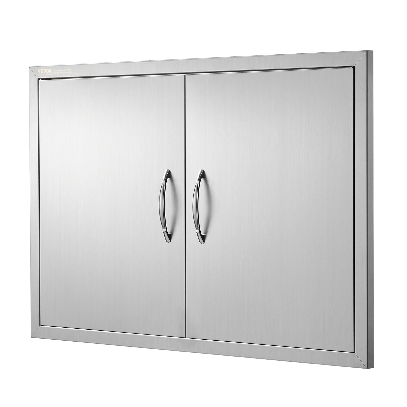 VEVOR Puerta de Acceso a Barbacoa 88,9 x 61 x 4,5 cm Puerta de Cocina Exterior Doble Puerta Empotrada de Acero Inoxidable con Manija para Isla de Barbacoa, Estación de Parrilla, Armario Exterior