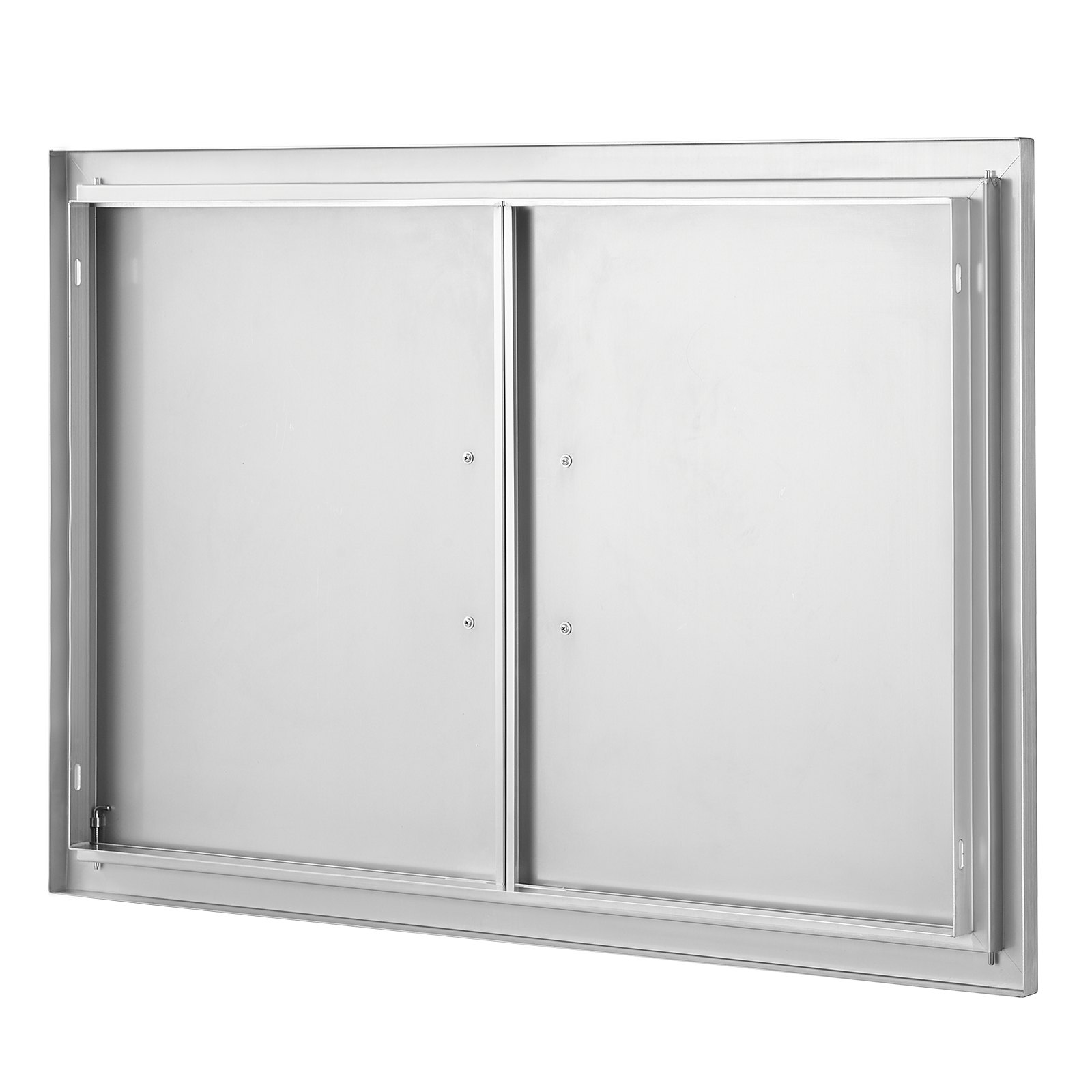 VEVOR Puerta de Acceso a Barbacoa 88,9 x 61 x 4,5 cm Puerta de Cocina Exterior Doble Puerta Empotrada de Acero Inoxidable con Manija para Isla de Barbacoa, Estación de Parrilla, Armario Exterior