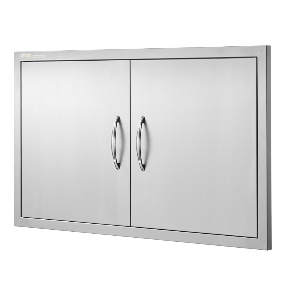 VEVOR Puerta de Acceso a Barbacoa 915 x 533 x 46 mm Puerta de Cocina Exterior Doble Puerta Empotrada de Acero Inoxidable con Manija para Isla de Barbacoa, Estación de Parrilla, Armario Exterior