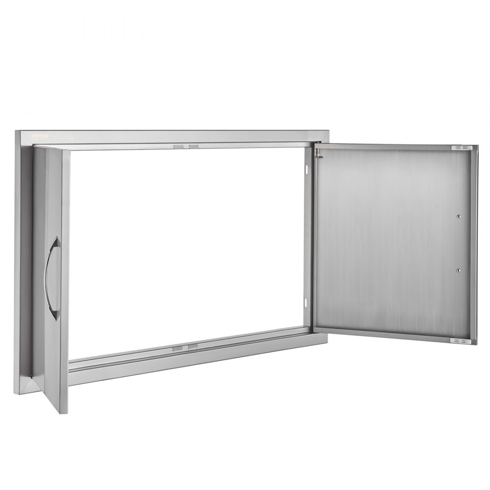VEVOR Puerta de Acceso a Barbacoa 915 x 533 x 46 mm Puerta de Cocina Exterior Doble Puerta Empotrada de Acero Inoxidable con Manija para Isla de Barbacoa, Estación de Parrilla, Armario Exterior