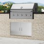VEVOR Puerta de Acceso a Barbacoa 915 x 533 x 46 mm Puerta de Cocina Exterior Doble Puerta Empotrada de Acero Inoxidable con Manija para Isla de Barbacoa, Estación de Parrilla, Armario Exterior