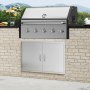 VEVOR Puerta de Acceso a Barbacoa 915 x 610 x 46 mm Puerta de Cocina Exterior Doble Puerta Empotrada de Acero Inoxidable con Manija para Isla de Barbacoa, Estación de Parrilla, Armario Exterior