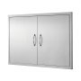 VEVOR Grill Access Door, 990 x 660 mm, Double Outdoor Kitchen Door, Flush Mounted Stainless Steel Door, Vertical Wall Door with Handles and Hooks, for Grill Island, Grill Station, Outdoor Cabinet