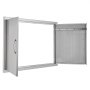 VEVOR Grill Access Door, 990 x 660 mm, Double Outdoor Kitchen Door, Flush Mounted Stainless Steel Door, Vertical Wall Door with Handles and Hooks, for Grill Island, Grill Station, Outdoor Cabinet