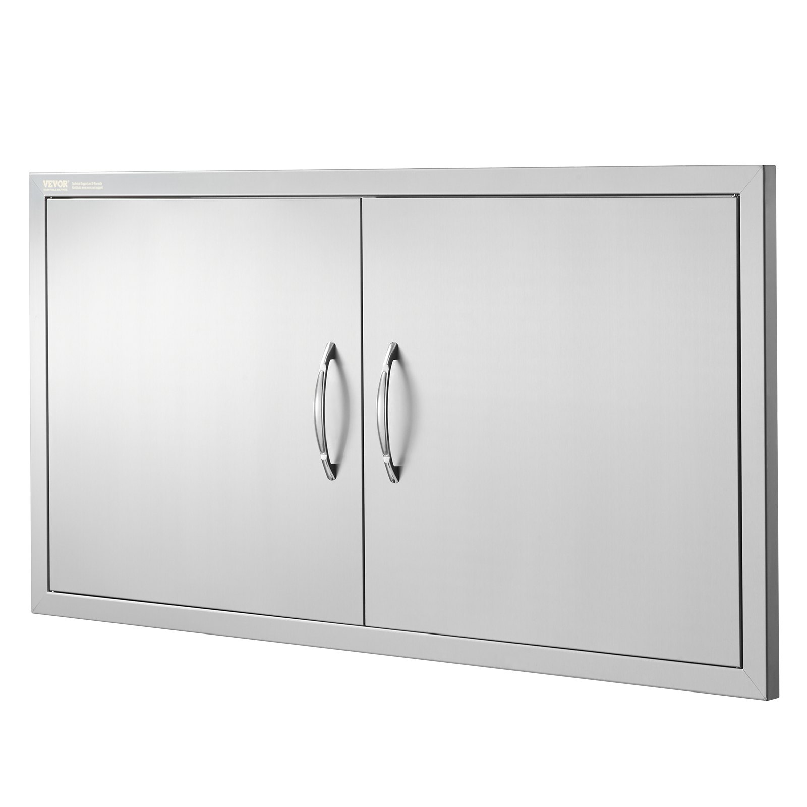 VEVOR Puerta de Acceso a Barbacoa 106,7 x 53,4 cm Puerta de Cocina Exterior Doble Puerta Empotrada de Acero Inoxidable con Manija para Isla de Barbacoa, Estación de Parrilla, Armario Exterior