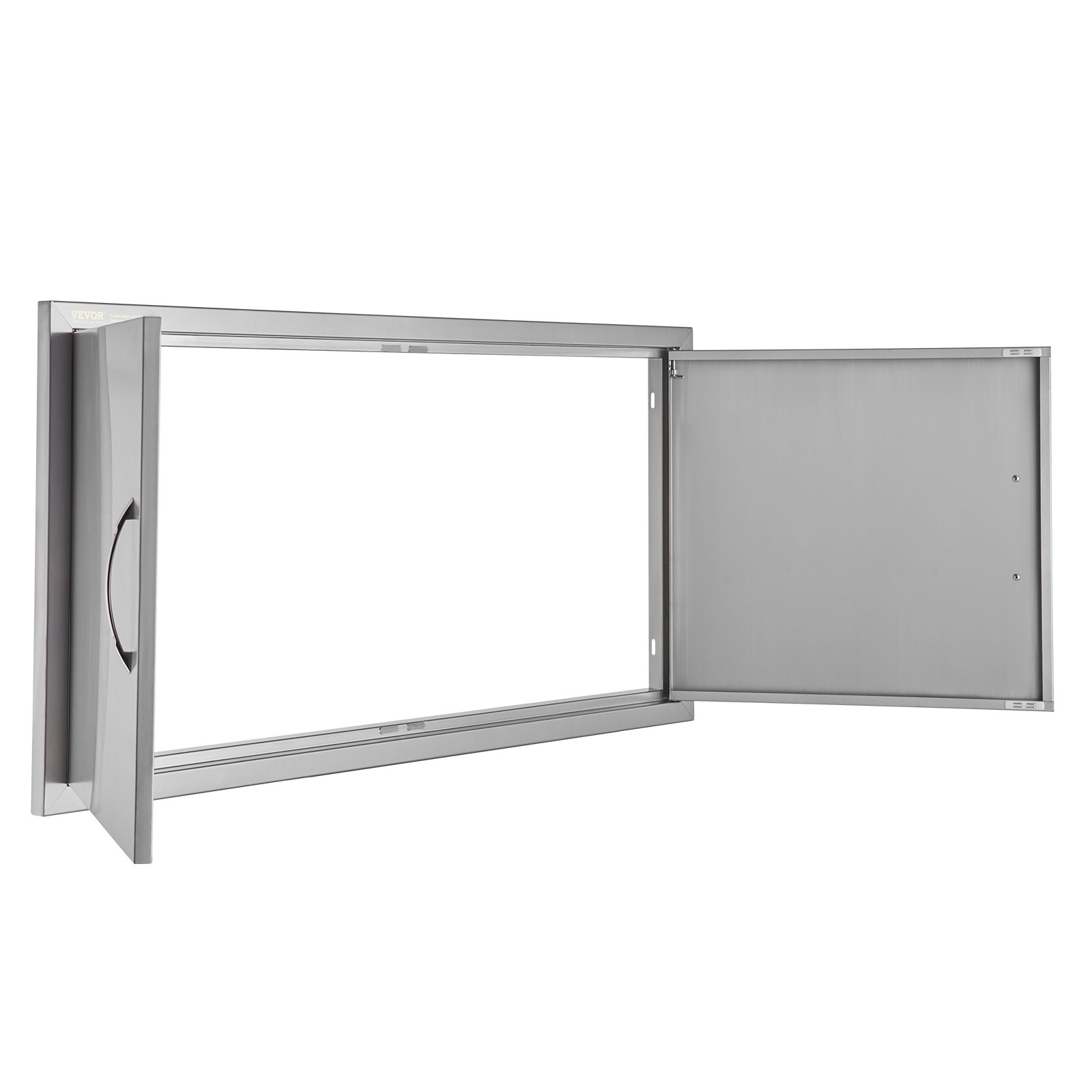 VEVOR Puerta de Acceso a Barbacoa 106,7 x 53,4 cm Puerta de Cocina Exterior Doble Puerta Empotrada de Acero Inoxidable con Manija para Isla de Barbacoa, Estación de Parrilla, Armario Exterior