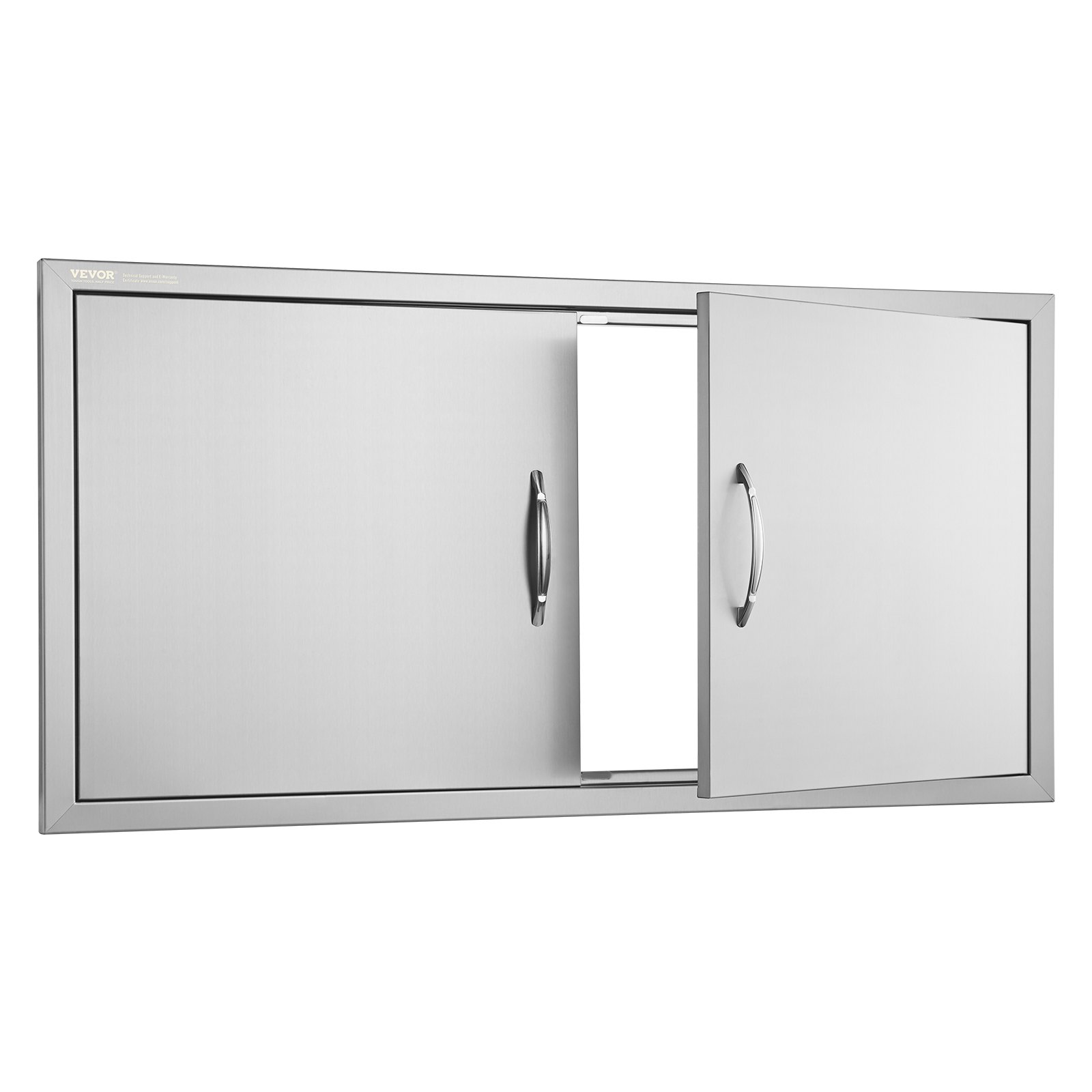 VEVOR Puerta de Acceso a Barbacoa 106,7 x 53,4 cm Puerta de Cocina Exterior Doble Puerta Empotrada de Acero Inoxidable con Manija para Isla de Barbacoa, Estación de Parrilla, Armario Exterior