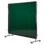 VEVOR Cortina de Soldadura con Marco, 3 Paneles, 1740 x 2340 mm, de Vinilo Ignífugo con 12 Ruedas Giratorias y 6 Niveles de Protección UV para Talleres e Industrias, Verde Oscuro, con 72 Bridas