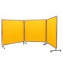 VEVOR Cortina de Soldadura con Marco 3 Paneles Pantalla de Cortina Protectora de Soldadura 1,8x1,8 m de Vinilo Ignífugo con 12 Ruedas Giratorias (6 con Bloqueo) Mobile Pro para, Industria, Amarillo
