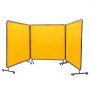 VEVOR Cortina de Soldadura con Marco 3 Paneles Pantalla de Cortina Protectora de Soldadura 1,8x1,8 m de Vinilo Ignífugo con 12 Ruedas Giratorias (6 con Bloqueo) Mobile Pro para, Industria, Amarillo