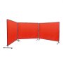 VEVOR Cortina de Soldadura con Marco 3 Paneles Pantalla de Cortina Protectora de Soldadura 1,8x2,4 m de Vinilo Ignífugo sobre 12 Ruedas Giratorias (6 con Bloqueo) Mobile Pro para Industria, Rojo