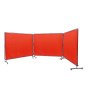 VEVOR Cortina de Soldadura con Marco 3 Paneles Pantalla de Cortina Protectora de Soldadura 1,8x2,4 m de Vinilo Ignífugo sobre 12 Ruedas Giratorias (6 con Bloqueo) Mobile Pro para Industria, Rojo