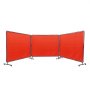 VEVOR Cortina de Soldadura con Marco 3 Paneles Pantalla de Cortina Protectora de Soldadura 1,8x2,4 m de Vinilo Ignífugo sobre 12 Ruedas Giratorias (6 con Bloqueo) Mobile Pro para Industria, Rojo