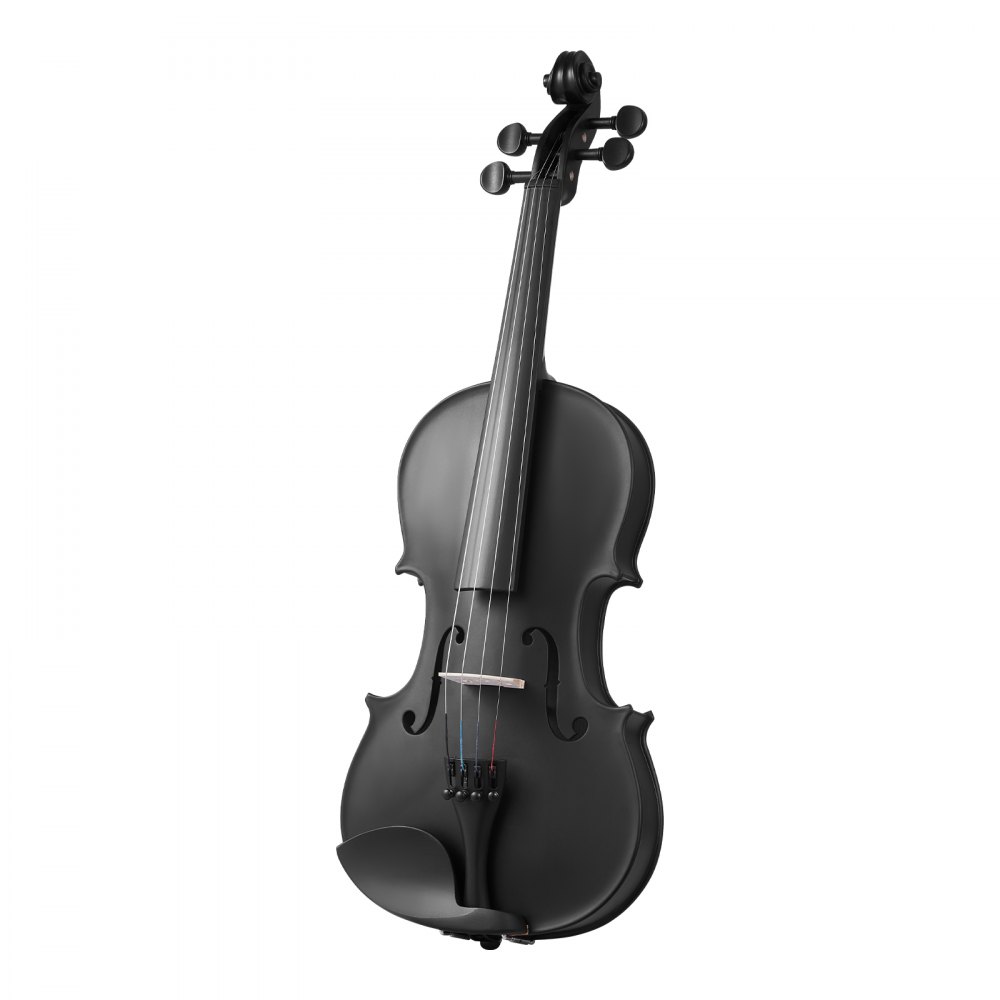 VEVOR Violín de 4/4 355 mm de Tamaño Completo Instrumento de Madera Maciza, Negro