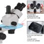 VEVOR Microscopio Estéreo Trilocular, 3,5X-90X Microscopio Estéreo, 55-75 mm Microscopio Estéreo Profesional, Microscopio Trilocular con Soporte de Pilar Ajustable para Observación de Insectos, etc.