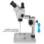 VEVOR Microscopio Estéreo Trilocular, 3,5X-90X Microscopio Estéreo, 55-75 mm Microscopio Estéreo Profesional, Microscopio Trilocular con Soporte de Pilar Ajustable para Observación de Insectos, etc.