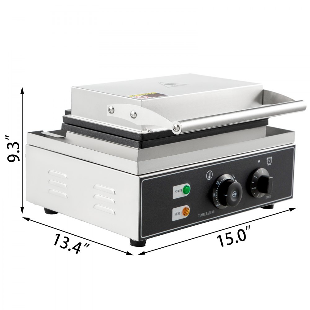 Vevor Sandwichera Eléctrica Comercial, Gofrera Sandwichera, 147 X 147 Mm 1.550 W