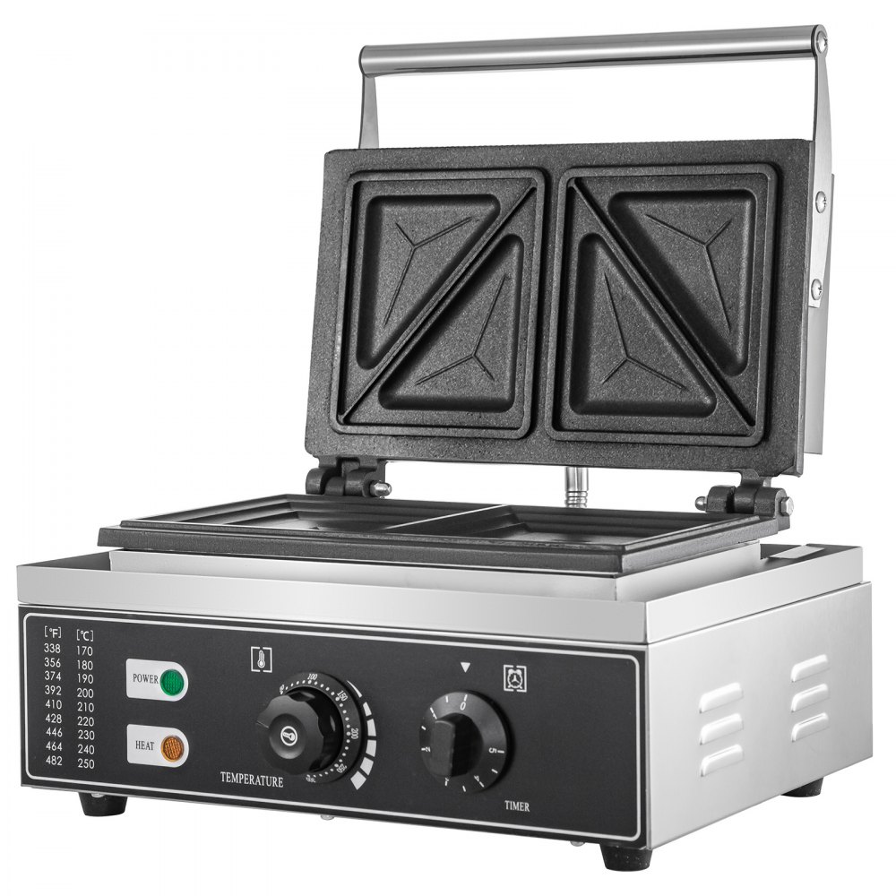 Vevor Sandwichera Eléctrica Comercial, Gofrera Sandwichera, 147 X 147 Mm 1.550 W