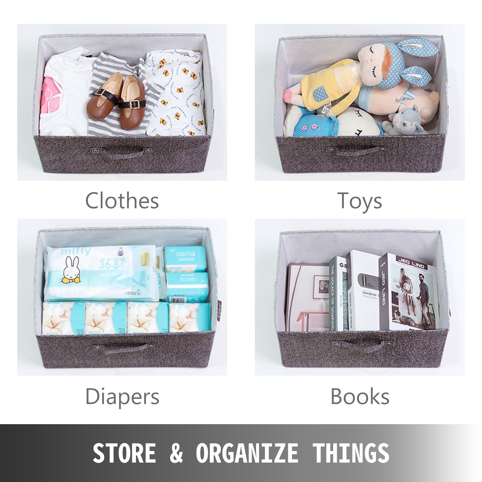 VEVOR Cómoda de Tela con 5 Cajones Práctico, Cómoda Organizador con 5 Cajones/Cajas de Almacenamiento de Tela, Cómoda Dormitorio, Cómodas Cajones Gabinete, para El Dormitorio, Color Café