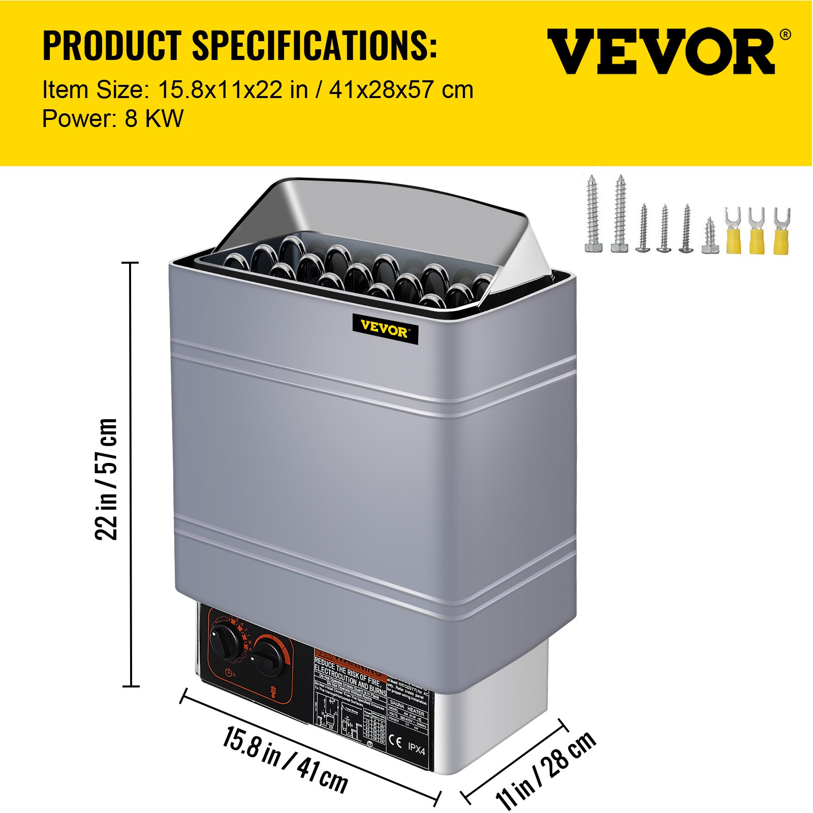 8 Kw Estufa De Sauna Control Interno Ajustable En Temperatura Relajarse Muscular