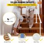VEVOR Barandilla de Escaleras Aluminio Pasamanos de Escalón Ajuste para 0-5 Pasos Blanco Baranda para Escaleras 152,8 x 91 cm Ángulo Ajustable 0°-60° para Porches Balcones Jardines Hoteles Garajes