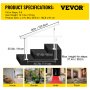 VEVOR Barandilla de Escaleras Aluminio Pasamanos de Escalón Ajuste para 0-5 Pasos Blanco Baranda para Escaleras 152,8 x 91 cm Ángulo Ajustable 0°-60° para Porches Balcones Jardines Hoteles Garajes