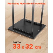 VEVOR Estante de Leña 33 x 32 x 112 cm Soporte de Metal para Leñas Carga de 45,4 kg Leñero de Acero con Recubrimiento en Polvo Resistente para Chimenea, para Interiores, Salas de Estar, Negro