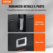 VEVOR Porta bandejas aislante para alimentos, cargador superior apilable con 3 bandejas, 36 cuartos, negro