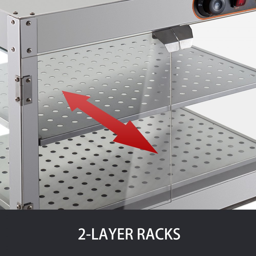 Expositor De Pizza Comercial 15” Calefactado Para Mostrador 3 Niveles 51x51x61cm