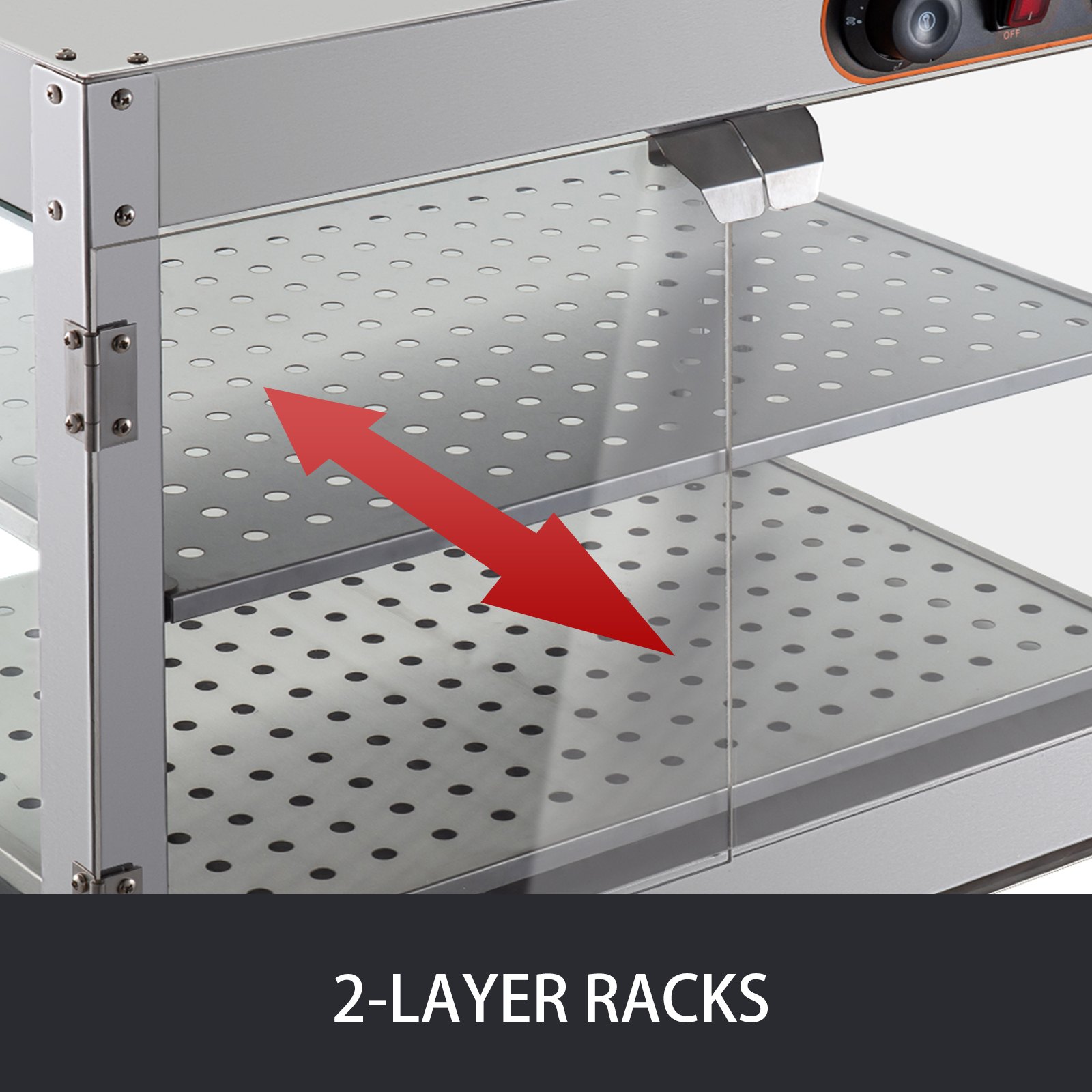 Expositor De Pizza Comercial 15” Calefactado Para Mostrador 3 Niveles 51x51x61cm