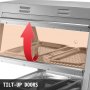 VEVOR Expositor de Pizza Comercial con Puerta Basculante 27 Pulgadas Calefactado para Mostrador de 2 Niveles Calentador de Alimentos Comercial para Comedores Panaderías Cafeterías Restaurantes