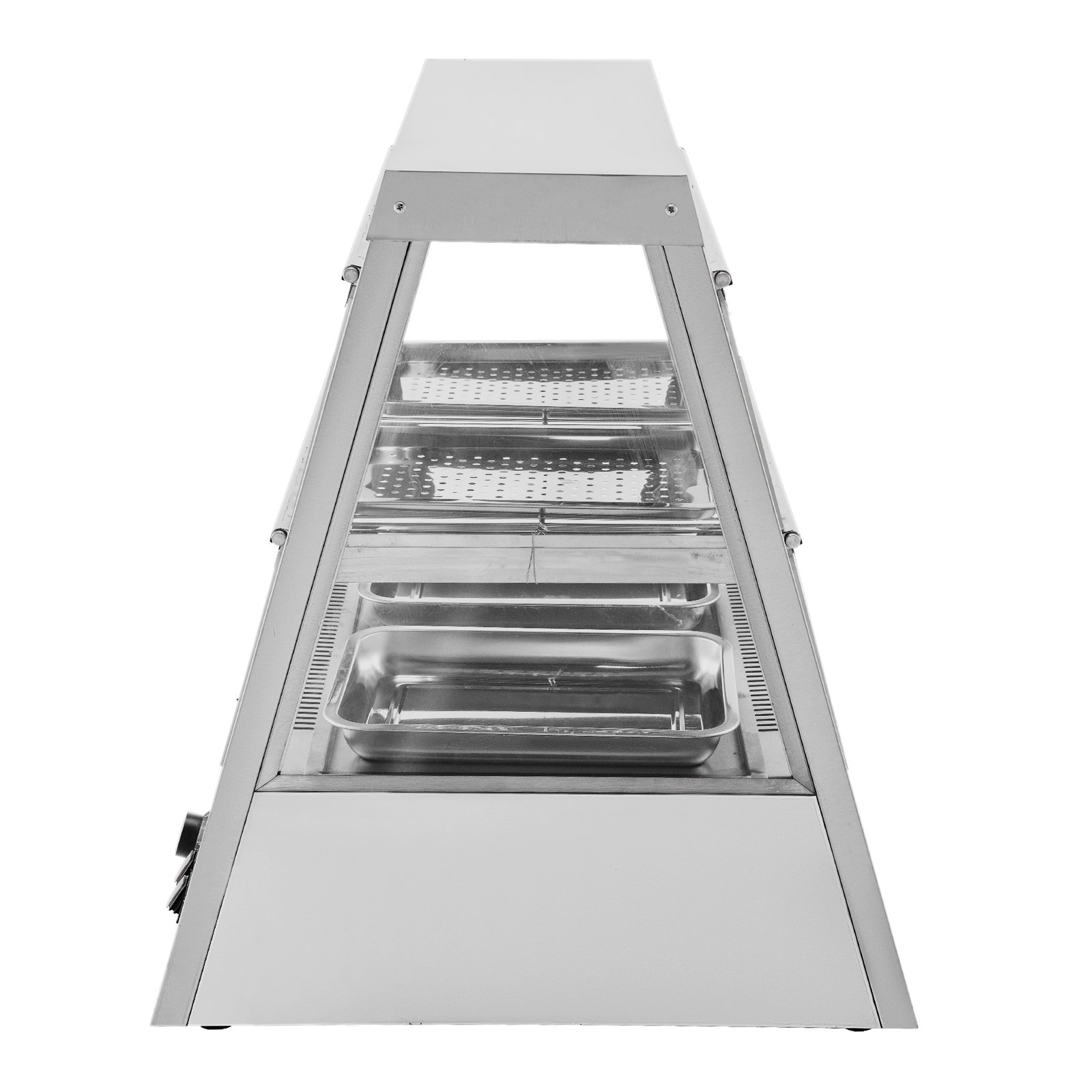 VEVOR Expositor de Pizza Comercial con Puerta Basculante 27 Pulgadas Calefactado para Mostrador de 2 Niveles Calentador de Alimentos Comercial para Comedores Panaderías Cafeterías Restaurantes