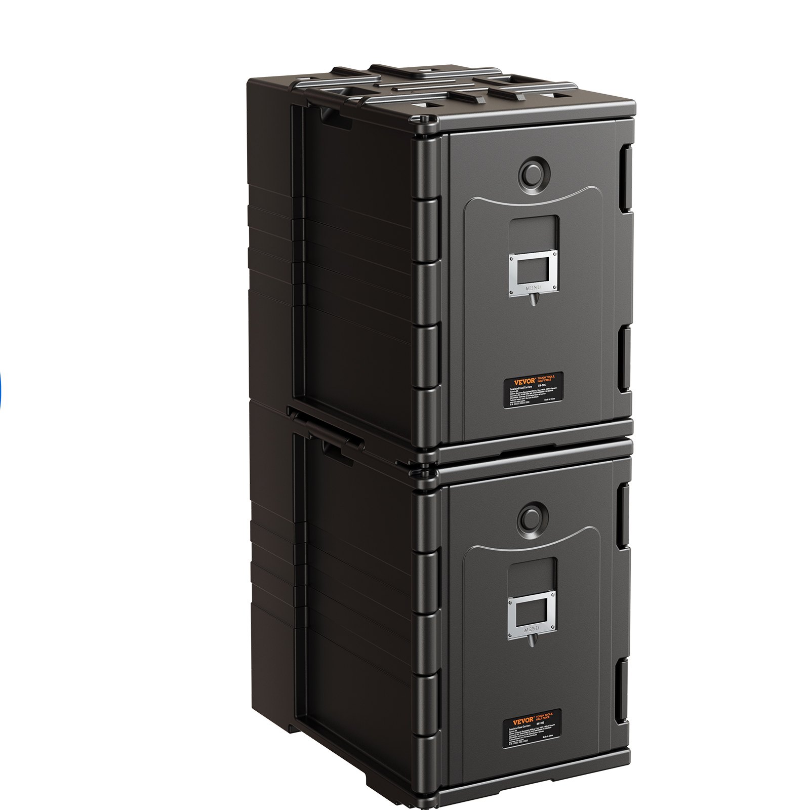 VEVOR Porta Bandeja Aislada Caja Caliente 90 L para Catering Porta Latas de Alimentos con Bucles Dobles Calentador de Alimentos de Carga Frontal con Asas Cargador Final Apilable para Restaurante