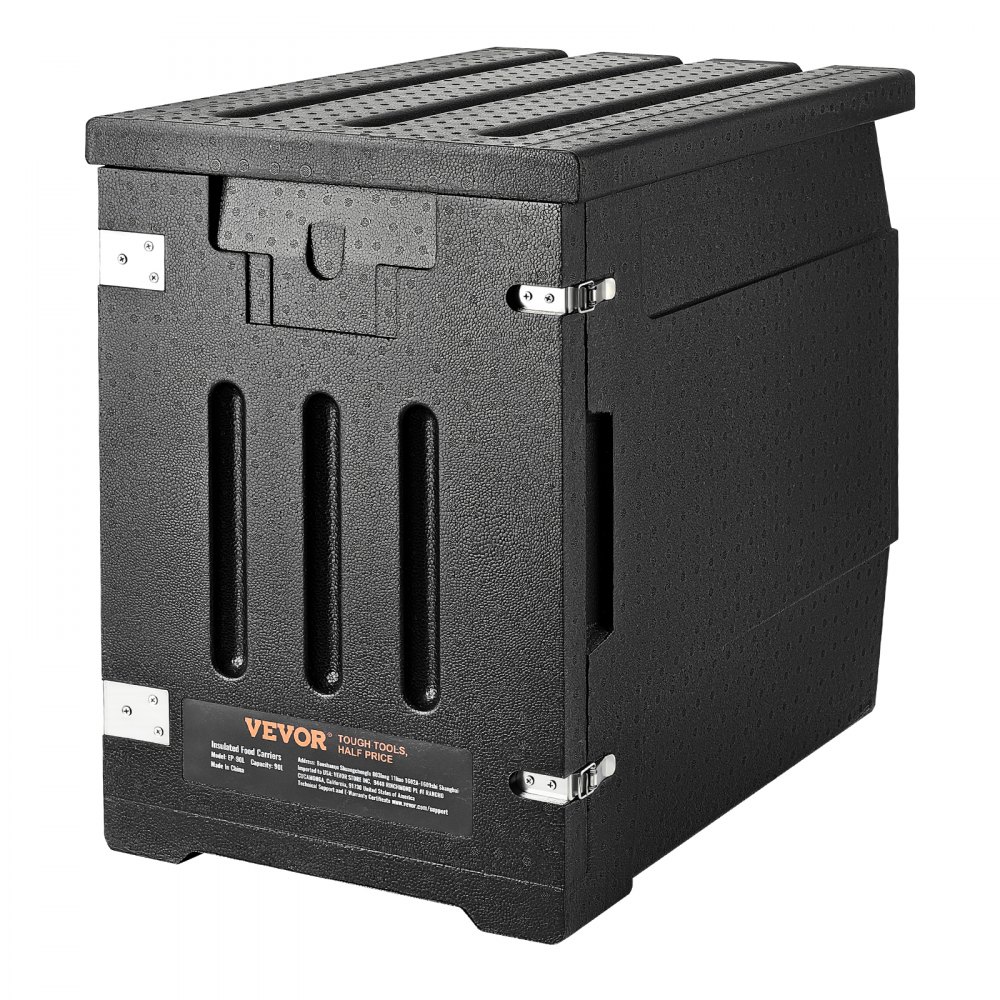VEVOR Caja Termo Aislada de Alimentos con Caja Aislada 90L, Portacontenedores de Alimentos LLDPE con Hebillas Dobles, Calentador de Alimentos de Carga Frontal para Restaurante, Cantina, etc.