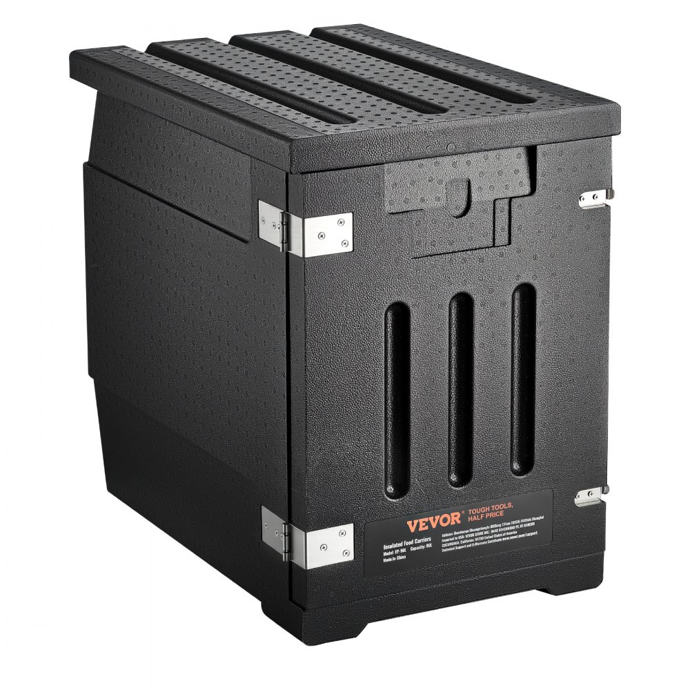 VEVOR Caja Termo Aislada de Alimentos con Caja Aislada 90L, Portacontenedores de Alimentos LLDPE con Hebillas Dobles, Calentador de Alimentos de Carga Frontal para Restaurante, Cantina, etc.