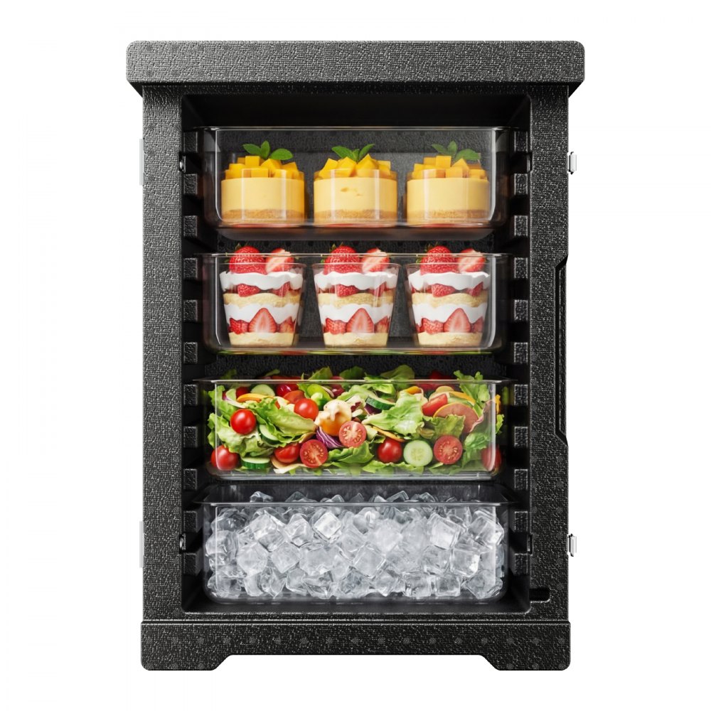 VEVOR Caja Termo Aislada de Alimentos con Caja Aislada 90L, Portacontenedores de Alimentos LLDPE con Hebillas Dobles, Calentador de Alimentos de Carga Frontal para Restaurante, Cantina, etc.