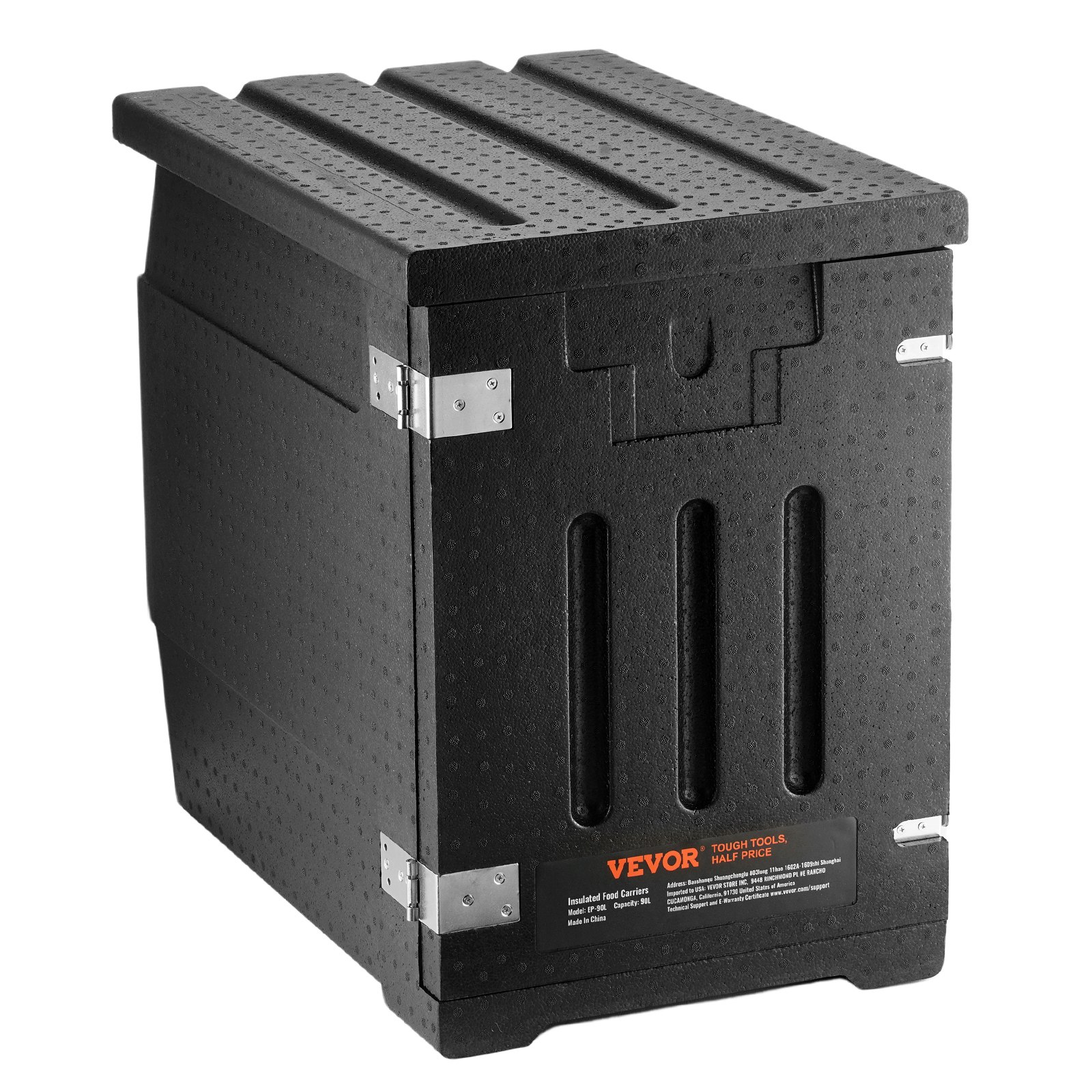 VEVOR Insulated Thermobox Food Container Carrier, 90 L for Catering, LLDPE Food Container Carrier with Double Buckles, Front Loader Food Warmer for Restaurant, Canteen etc.