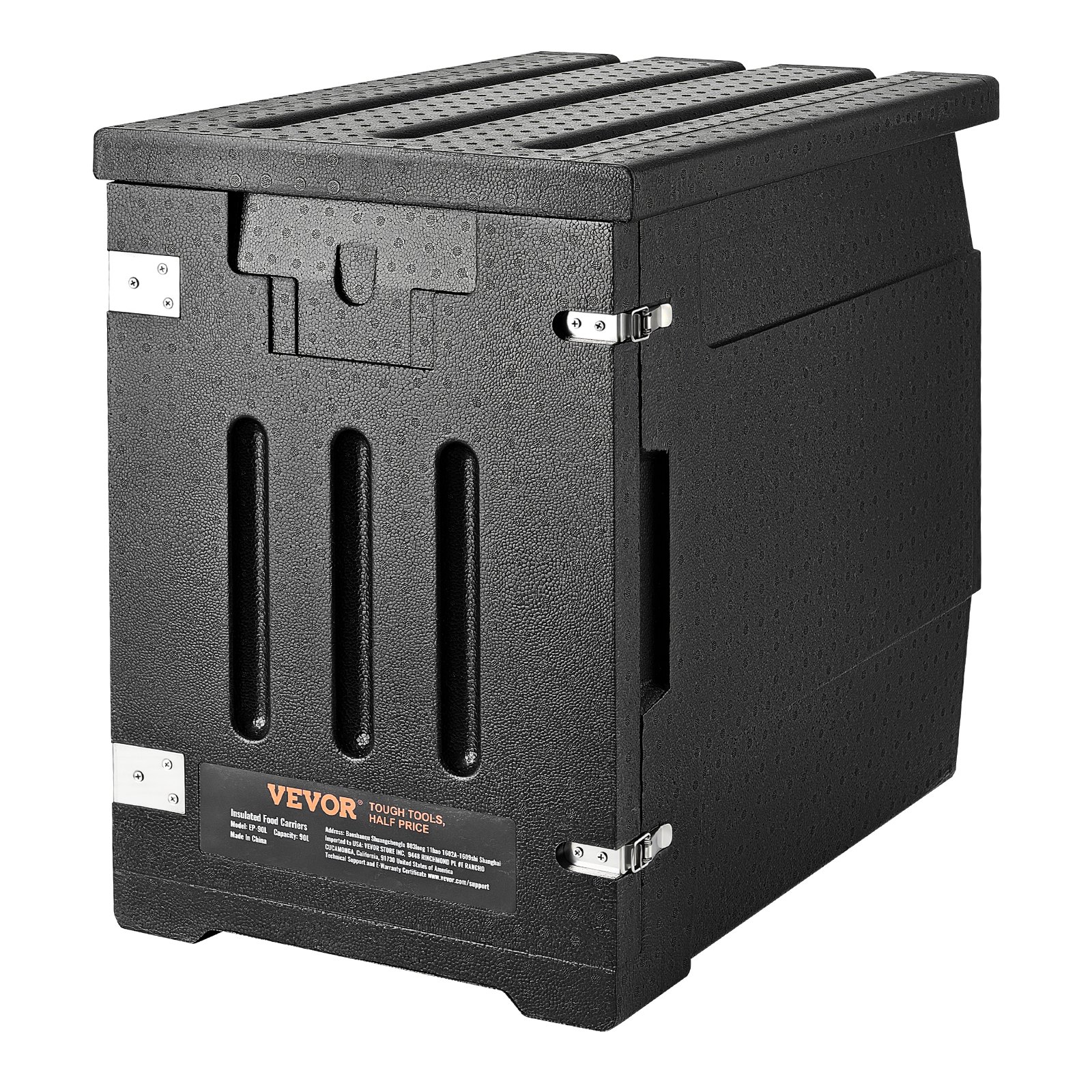 VEVOR Caja Termo Aislada de Alimentos con Caja Aislada 90L, Portacontenedores de Alimentos LLDPE con Hebillas Dobles, Calentador de Alimentos de Carga Frontal para Restaurante, Cantina, etc.
