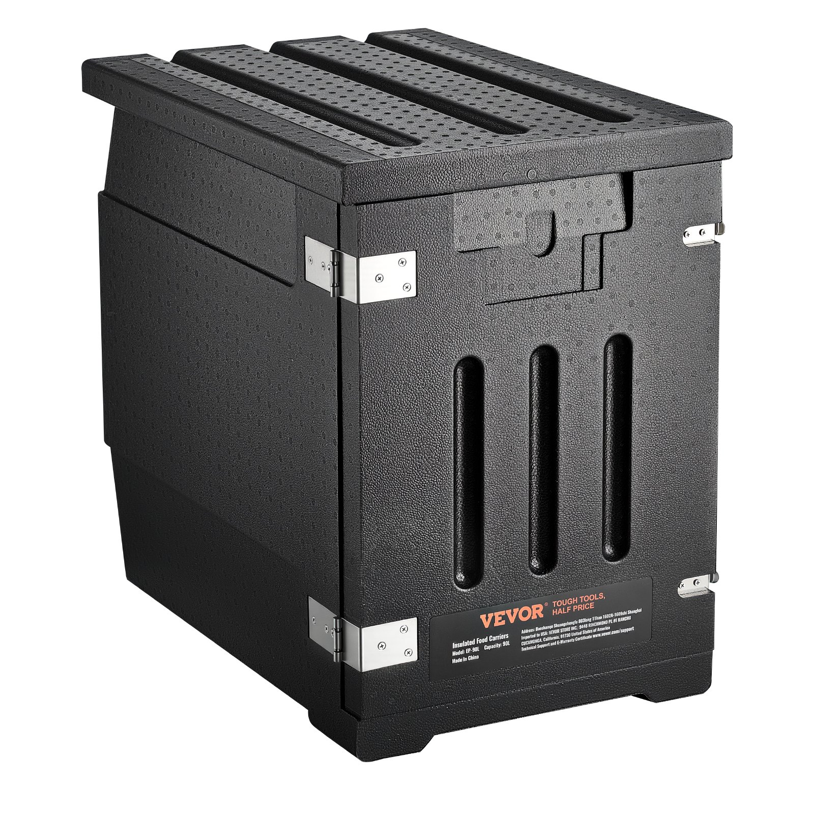 VEVOR Caja Termo Aislada de Alimentos con Caja Aislada 90L, Portacontenedores de Alimentos LLDPE con Hebillas Dobles, Calentador de Alimentos de Carga Frontal para Restaurante, Cantina, etc.