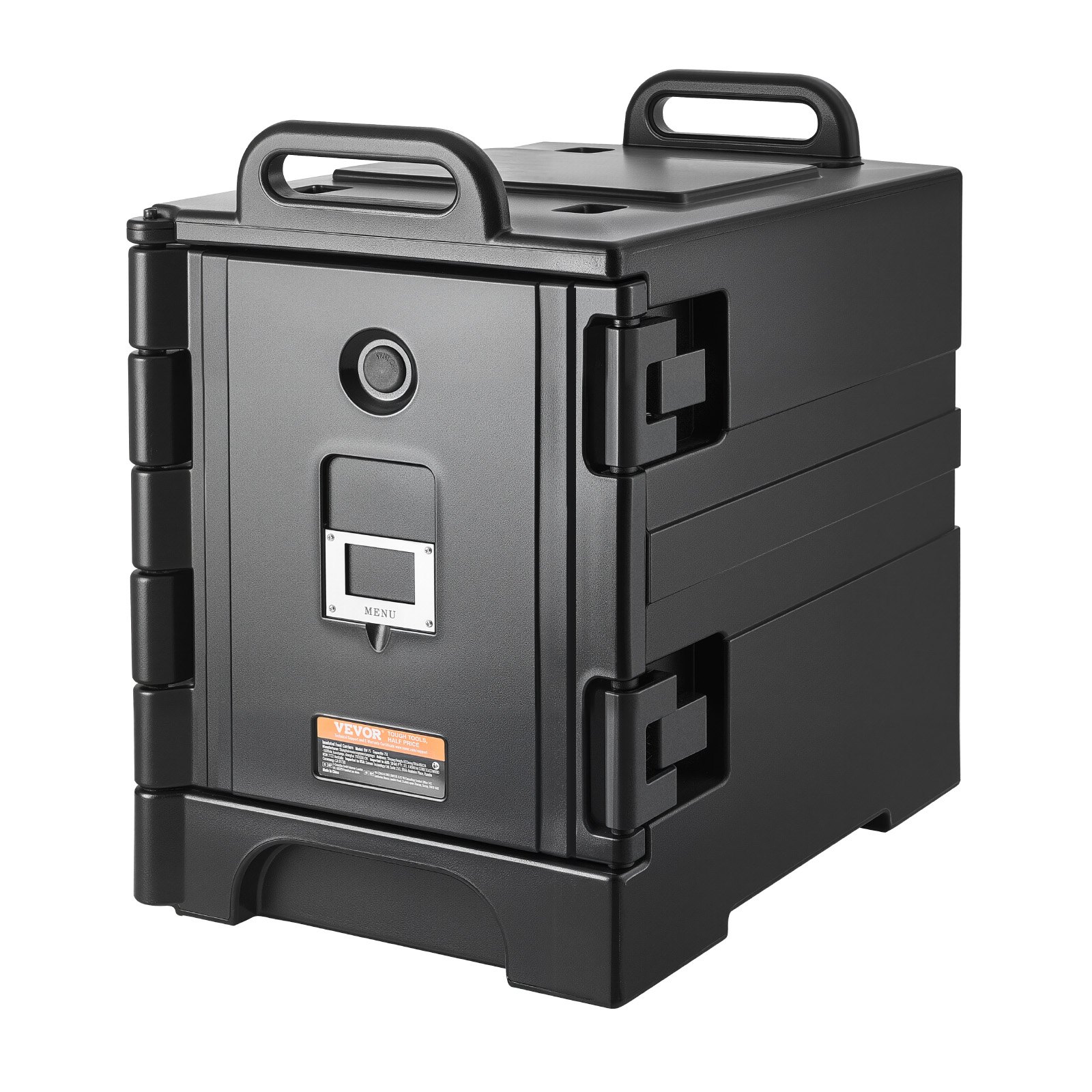 VEVOR Caja Térmica para Alimentos con Aislamiento de 75 L para Catering, con Hebillas Dobles, Calentador de Alimentos de Carga Frontal con Asas, para Restaurantes y Cantinas, 650 x 450 x 690 mm