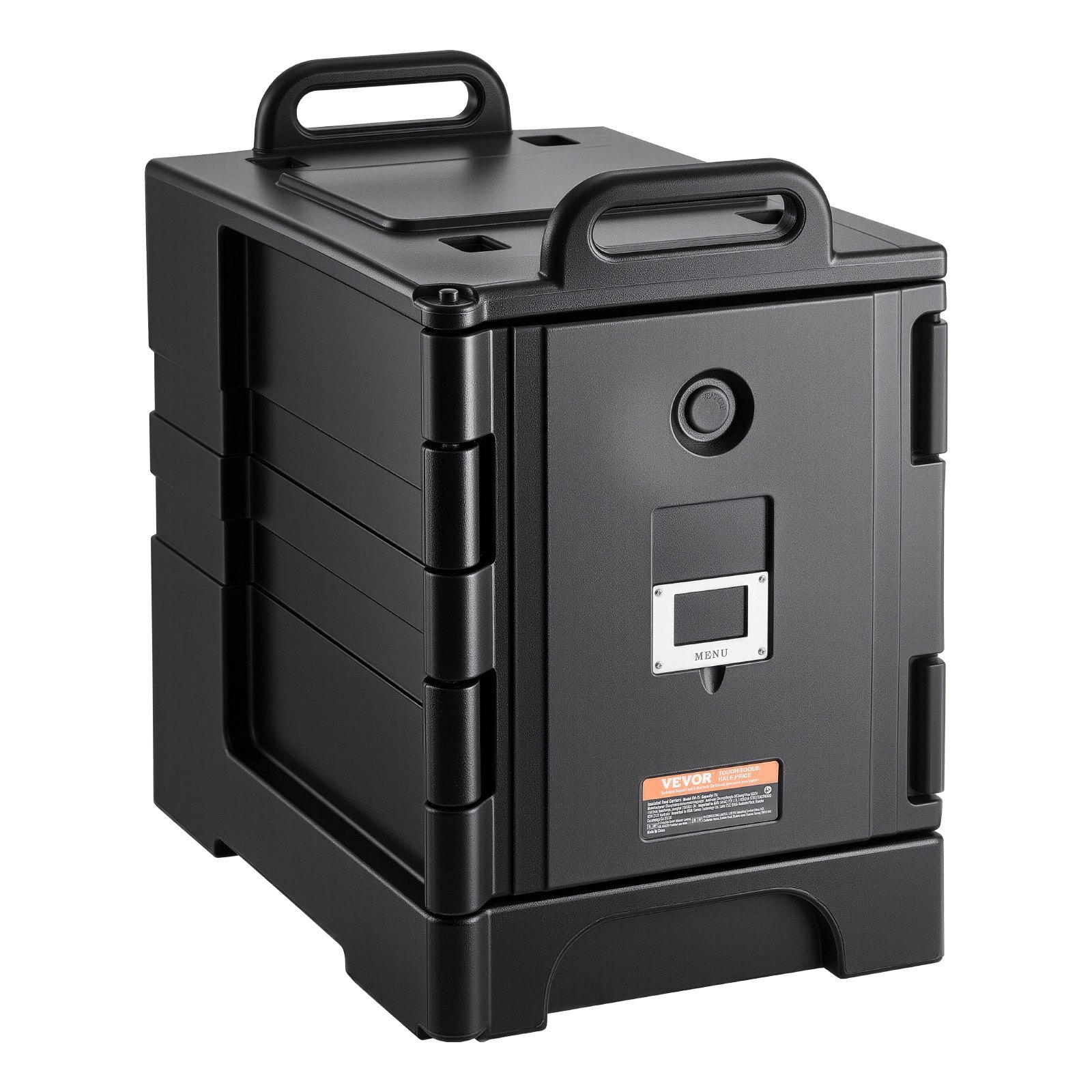 VEVOR Caja Térmica para Alimentos con Aislamiento de 75 L para Catering, con Hebillas Dobles, Calentador de Alimentos de Carga Frontal con Asas, para Restaurantes y Cantinas, 650 x 450 x 690 mm