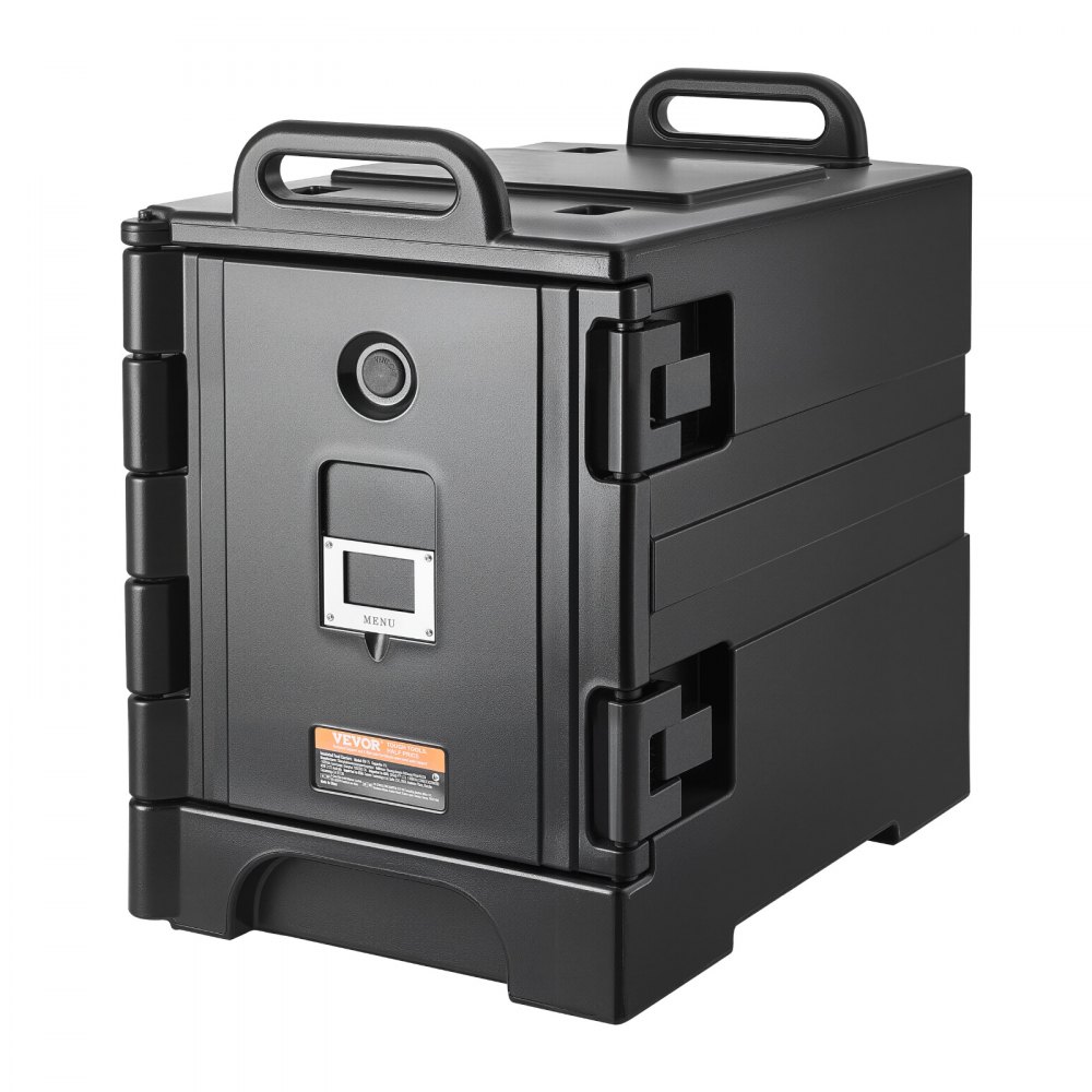 VEVOR Caja Térmica para Alimentos con Aislamiento de 75 L para Catering, Caja para Alimentos con Hebillas Dobles, Carga Frontal con Asas, con Ruedas para Restaurantes, 650x450x815 mm (Sin Bandeja)