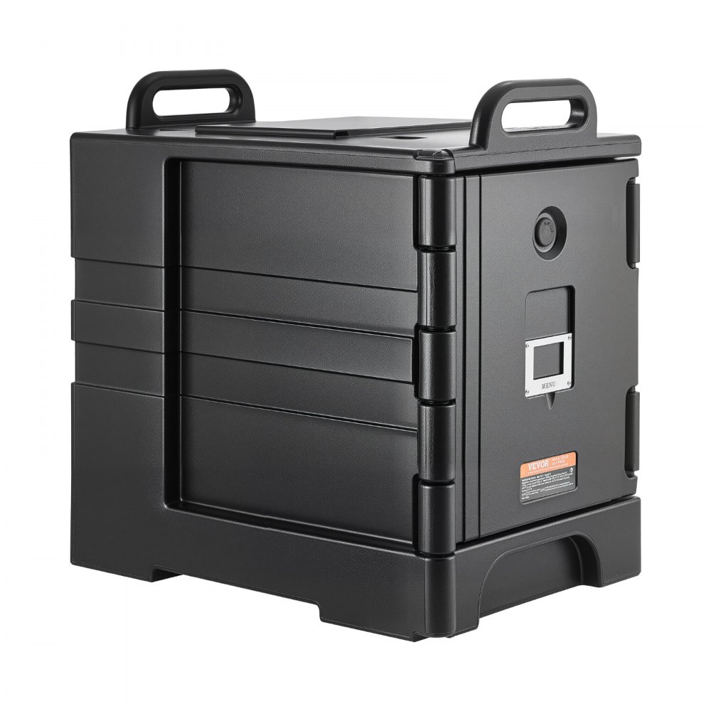 VEVOR Caja Térmica para Alimentos con Aislamiento de 75 L para Catering, Caja para Alimentos con Hebillas Dobles, Carga Frontal con Asas, con Ruedas para Restaurantes, 650x450x815 mm (Sin Bandeja)