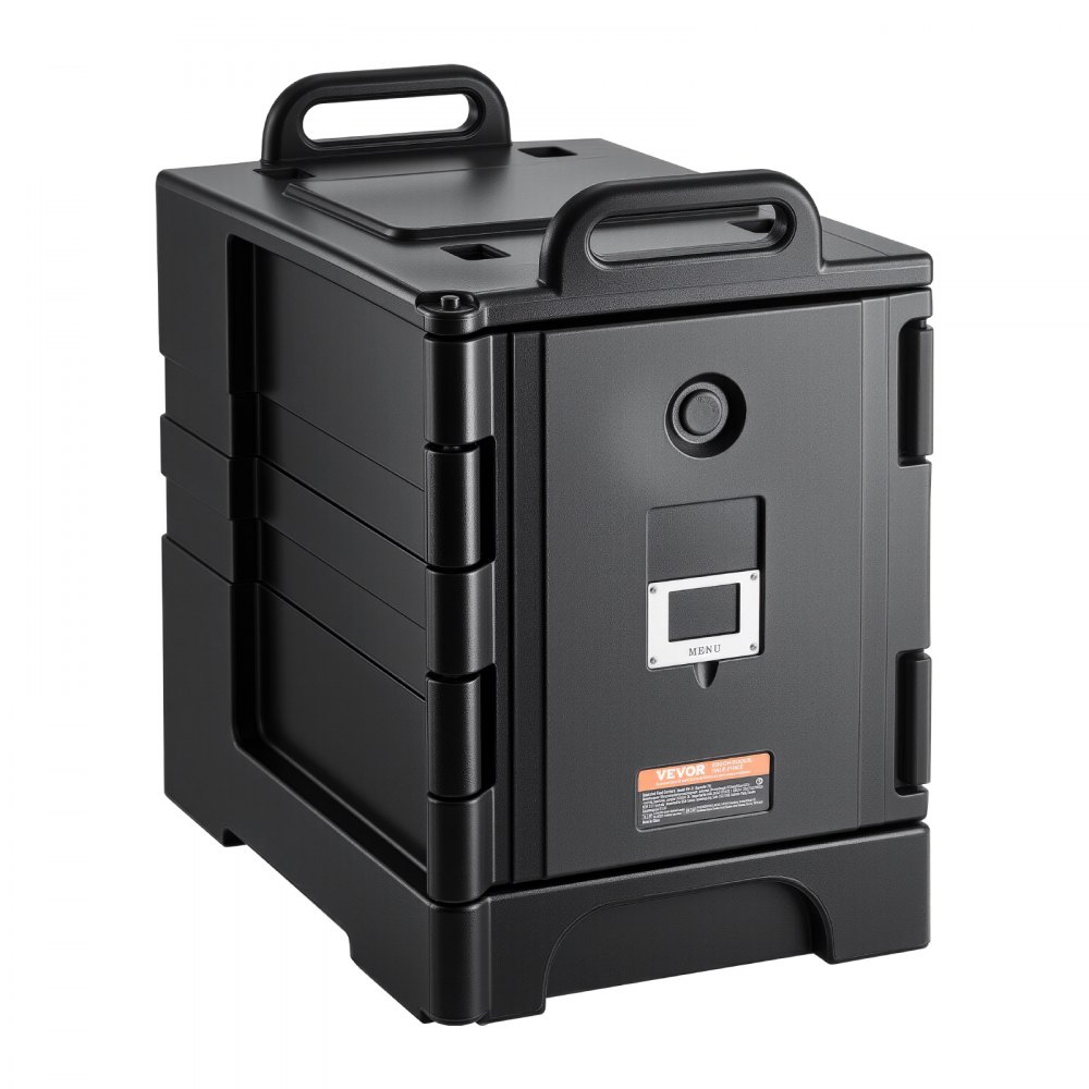 VEVOR Caja Térmica para Alimentos con Aislamiento de 75 L para Catering, Caja para Alimentos con Hebillas Dobles, Carga Frontal con Asas, con Ruedas para Restaurantes, 650x450x815 mm (Sin Bandeja)