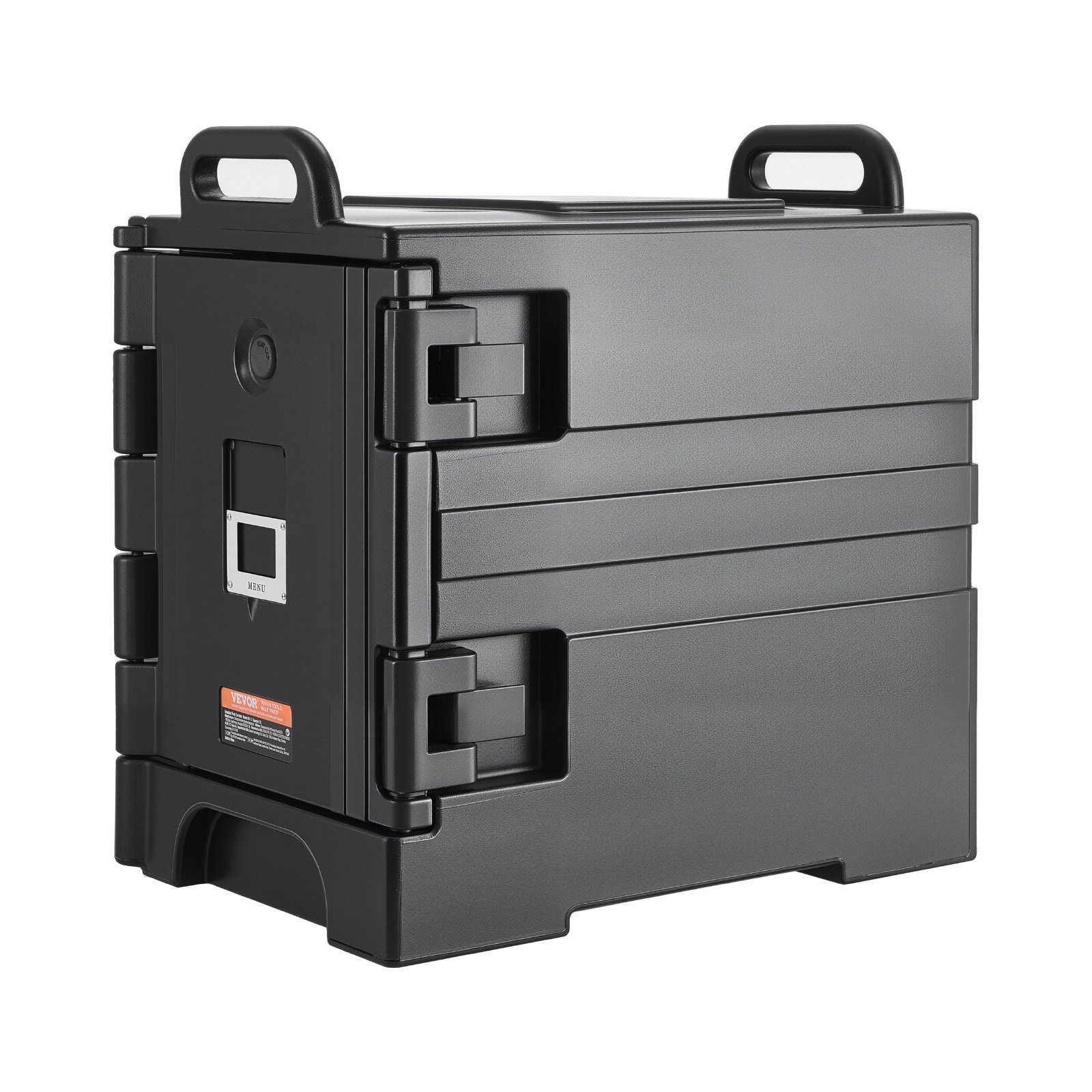 VEVOR Caja Térmica para Alimentos con Aislamiento de 75 L para Catering, Caja para Alimentos con Hebillas Dobles, Carga Frontal con Asas, con Ruedas para Restaurantes, 650x450x815 mm (Sin Bandeja)