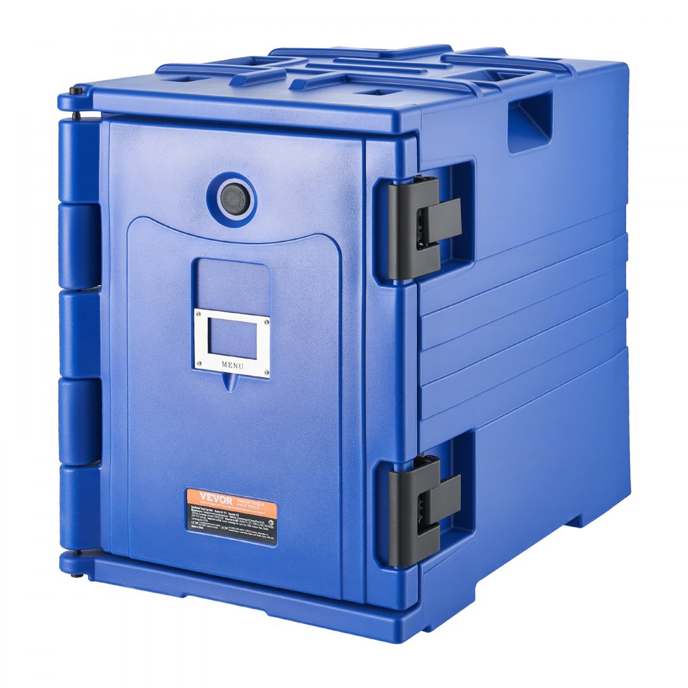 VEVOR Caja Térmica para Alimentos con Aislamiento de 90 L para Catering, Caja para Alimentos con Hebillas Dobles, carga Frontal con Asas, para Restaurantes y Cantinas, 645 x 445 x 620 mm, Azul