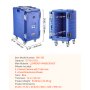 VEVOR Caja Térmica para Alimentos con Aislamiento 120 L para Catering, Caja para Alimentos con Hebillas Dobles, con Asas, Cargador Frontal con Ruedas para Restaurantes y Cantinas, 658 x 480 x 810 mm