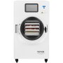 VEVOR Secadora por Congelación al Vacío Máquina de Secado por Congelación 4-6 kg Bandejas de 4 Capas Bomba de Vacío Temporizador Ajustable y Control de Temperatura para Frutas, Verduras, Blanco