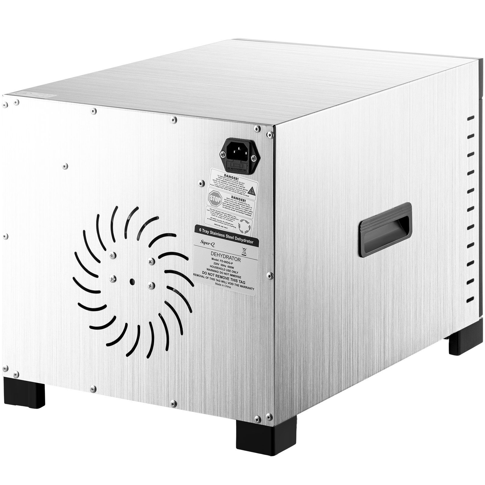 VEVOR Máquina deshidratadora de alimentos eléctrica 6 bandejas 600 W Secador de frutas y verduras 35-75 ° C Temporizador 48 H Deshidratadora de frutas