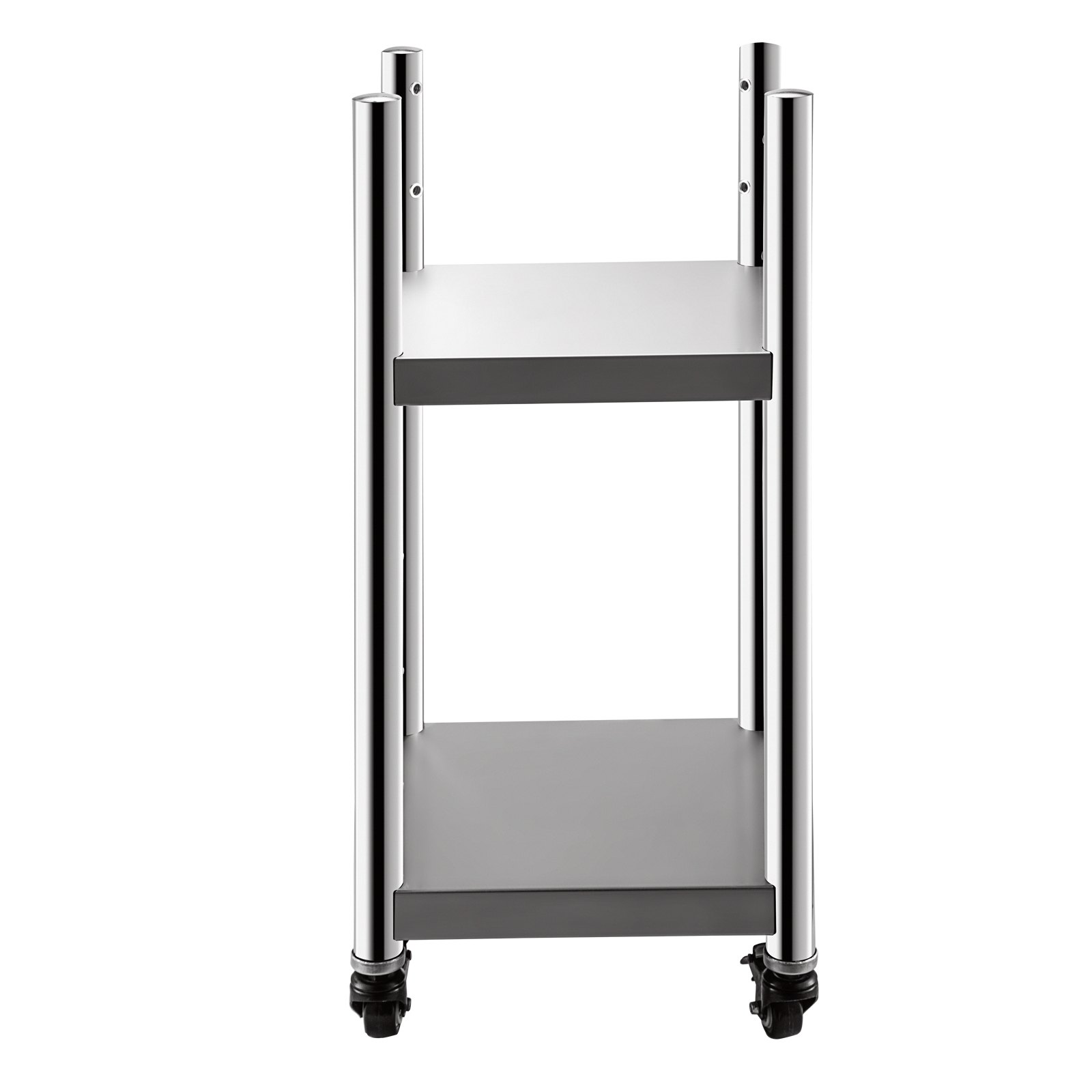 VEVOR Soporte para Calentador de Arroz 14" x 14" Soporte para Equipo de Acero Inoxidable Soporte para Calentador de Sushi 2 Estantes para Equipo de Cocina Comercial con Ruedas y Dos Frenos